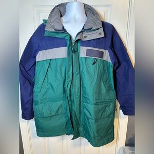 Rare Vintage blue and green EDDIE BAUER EBTek Mountain Parka Jacket 90s-small